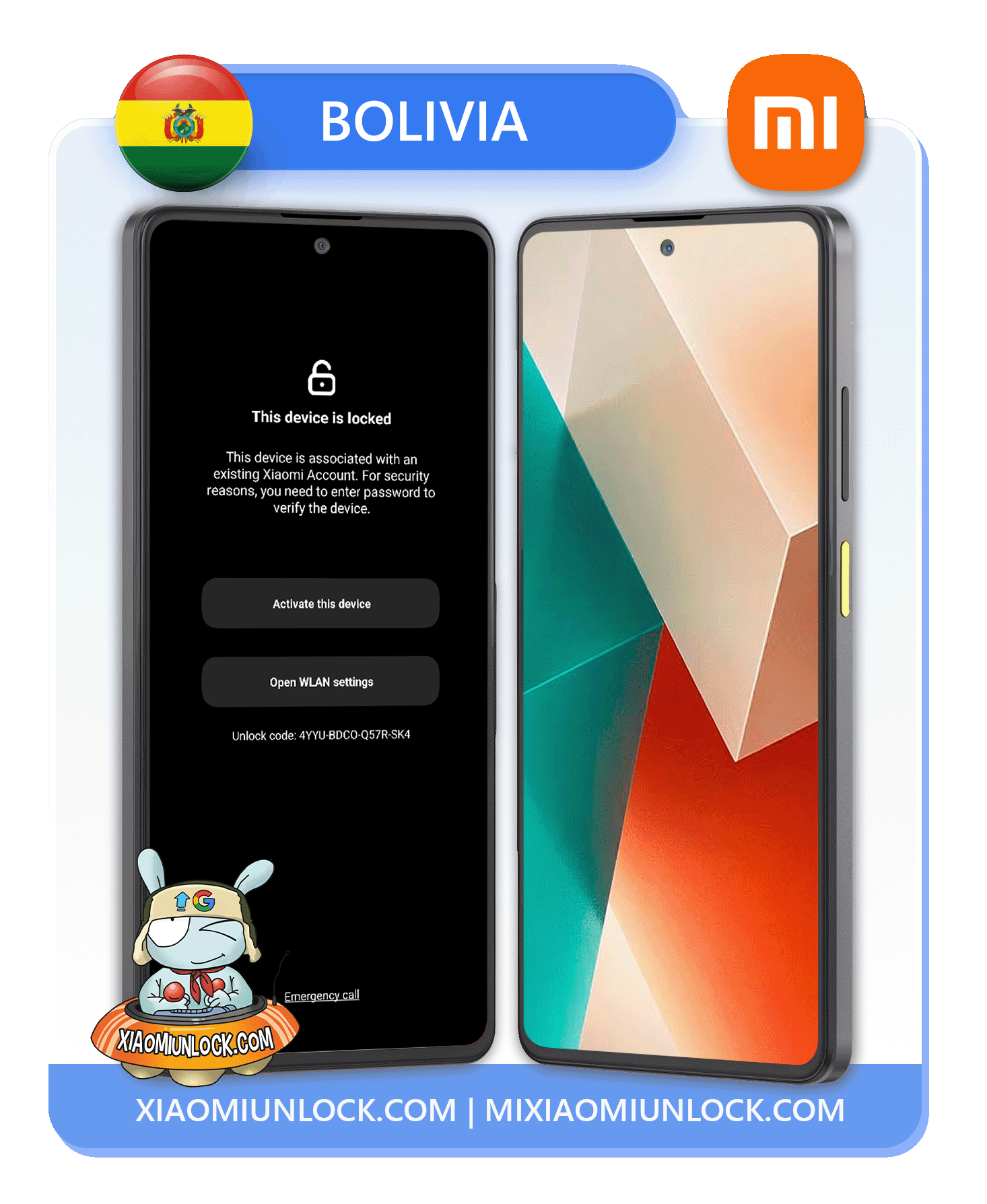 Xiaomi Mi Account Lock Remove - [Bolivia ] - [ AUTO API ] - ⚡